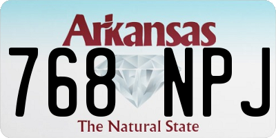 AR license plate 768NPJ