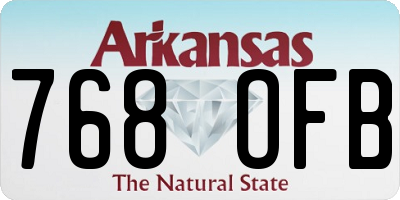 AR license plate 768OFB