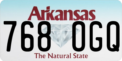 AR license plate 768OGQ