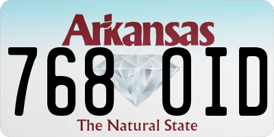 AR license plate 768OID
