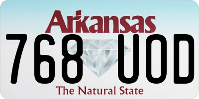 AR license plate 768UOD