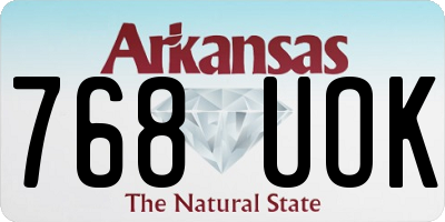 AR license plate 768UOK