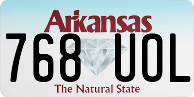 AR license plate 768UOL