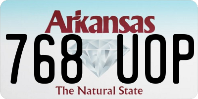 AR license plate 768UOP