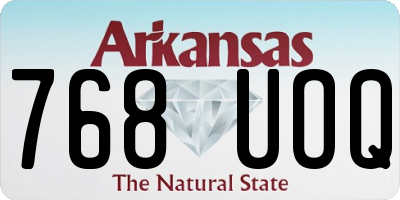 AR license plate 768UOQ