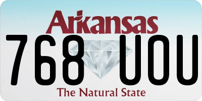 AR license plate 768UOU
