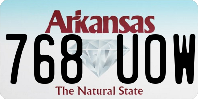 AR license plate 768UOW