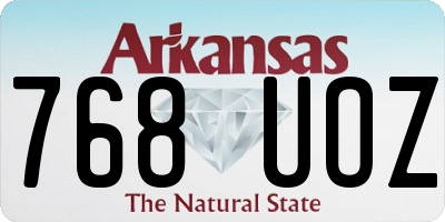 AR license plate 768UOZ
