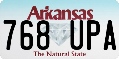 AR license plate 768UPA