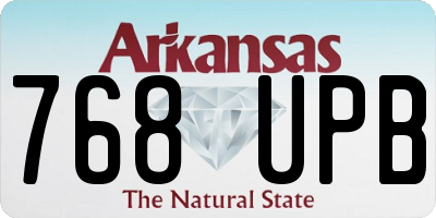 AR license plate 768UPB