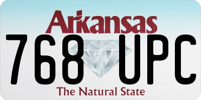 AR license plate 768UPC