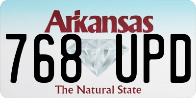 AR license plate 768UPD