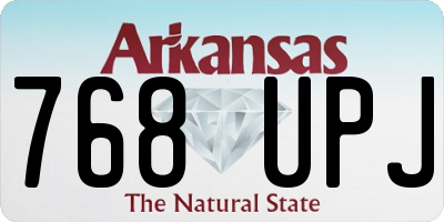 AR license plate 768UPJ