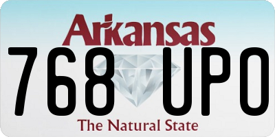 AR license plate 768UPO