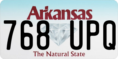 AR license plate 768UPQ
