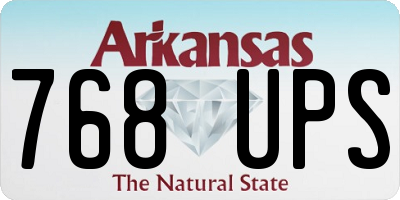 AR license plate 768UPS