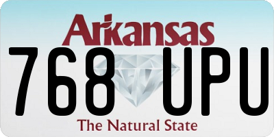 AR license plate 768UPU