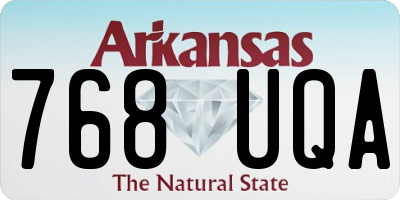 AR license plate 768UQA