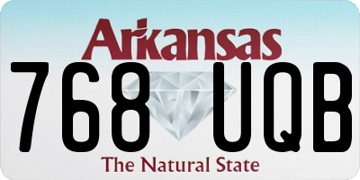 AR license plate 768UQB