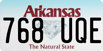 AR license plate 768UQE