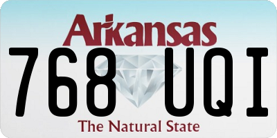 AR license plate 768UQI