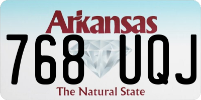 AR license plate 768UQJ