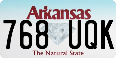 AR license plate 768UQK