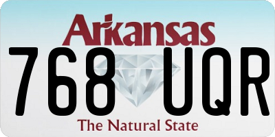 AR license plate 768UQR