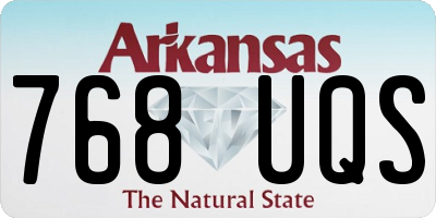 AR license plate 768UQS