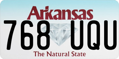 AR license plate 768UQU