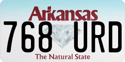AR license plate 768URD