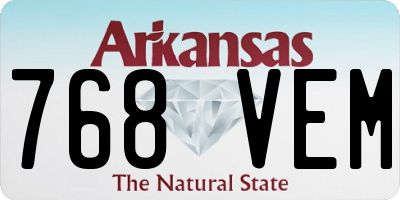 AR license plate 768VEM