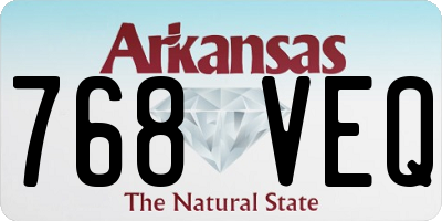 AR license plate 768VEQ
