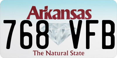 AR license plate 768VFB