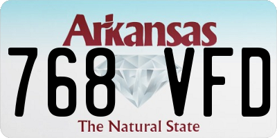 AR license plate 768VFD