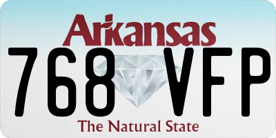 AR license plate 768VFP