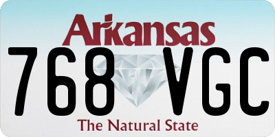 AR license plate 768VGC