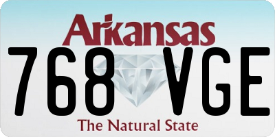 AR license plate 768VGE