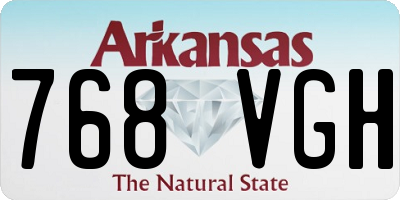 AR license plate 768VGH