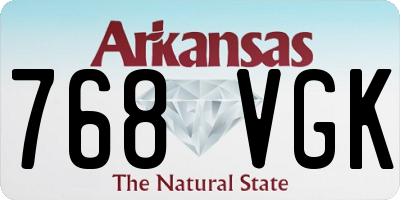 AR license plate 768VGK