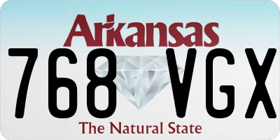 AR license plate 768VGX