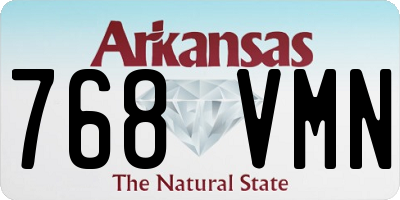 AR license plate 768VMN