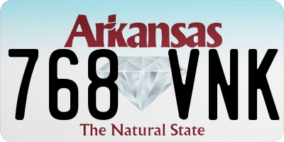 AR license plate 768VNK