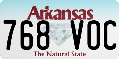 AR license plate 768VOC
