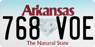 AR license plate 768VOE