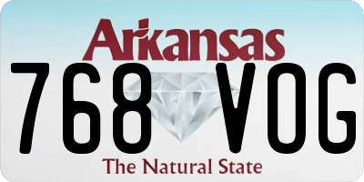 AR license plate 768VOG