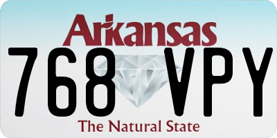 AR license plate 768VPY
