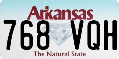 AR license plate 768VQH