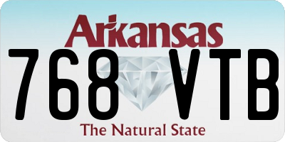 AR license plate 768VTB