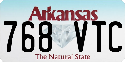 AR license plate 768VTC